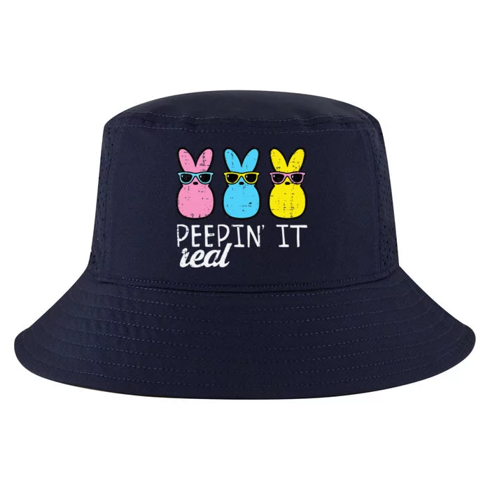 Peepin It Real Easter Bunnies Cool Bunny Rabbit Cool Comfort Performance Bucket Hat