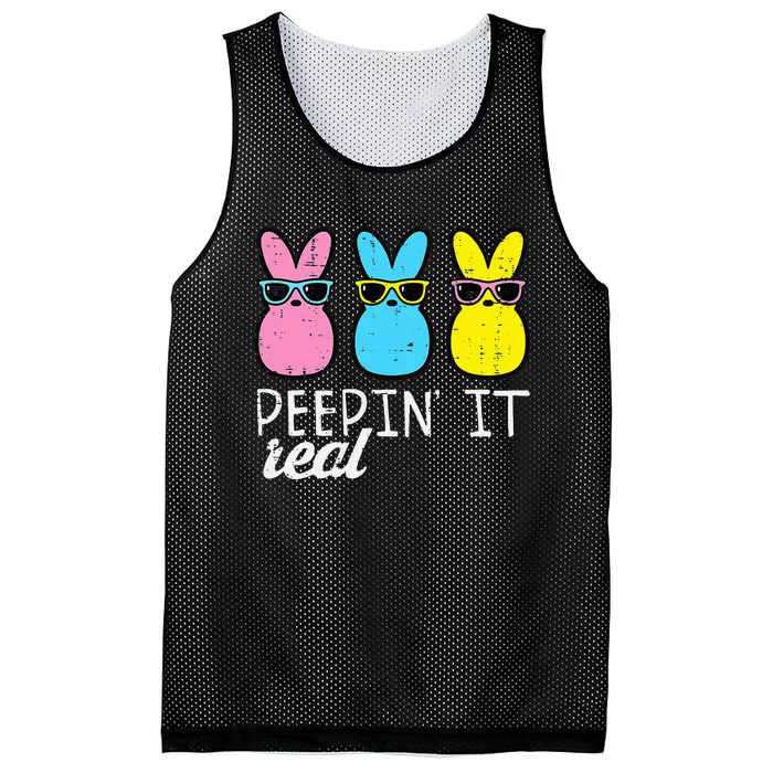 Peepin It Real Easter Bunnies Cool Mesh Reversible Basketball Jersey Tank