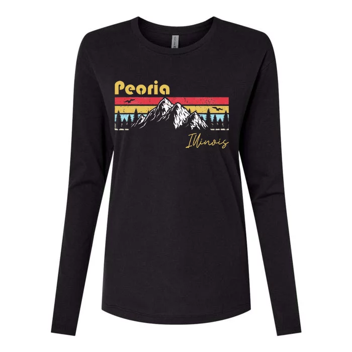 Peoria Illinois Roots Hometown Vintage Home State Pride Womens Cotton Relaxed Long Sleeve T-Shirt