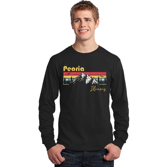 Peoria Illinois Roots Hometown Vintage Home State Pride Long Sleeve Shirt