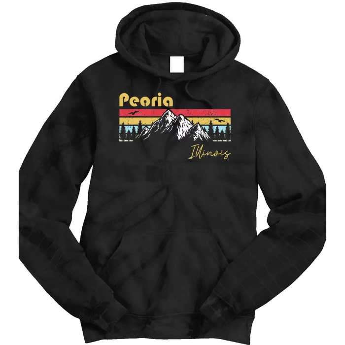 Peoria Illinois Roots Hometown Vintage Home State Pride Tie Dye Hoodie