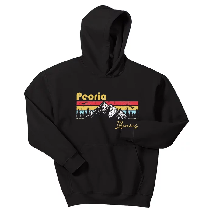 Peoria Illinois Roots Hometown Vintage Home State Pride Kids Hoodie