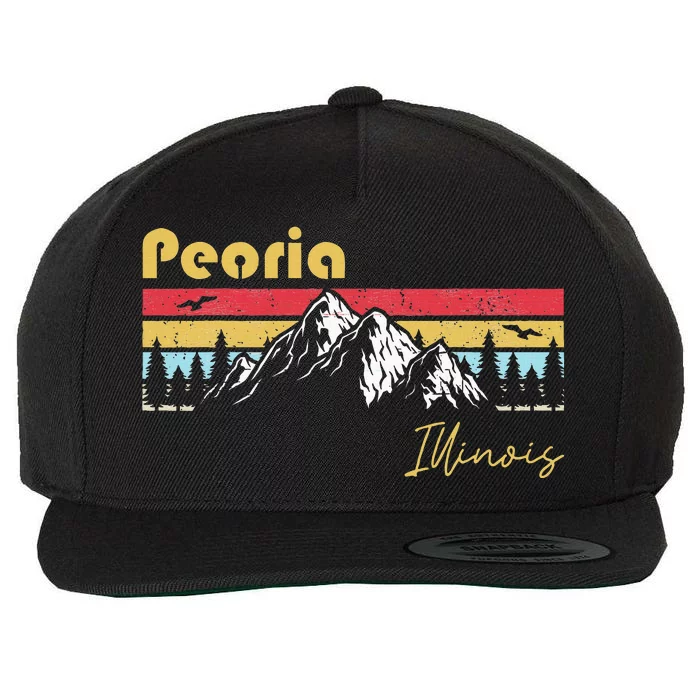 Peoria Illinois Roots Hometown Vintage Home State Pride Wool Snapback Cap