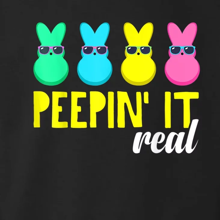 Peepin It Real Happy Easter Bunny Egg Hunt Funny Family Matching Toddler Hoodie