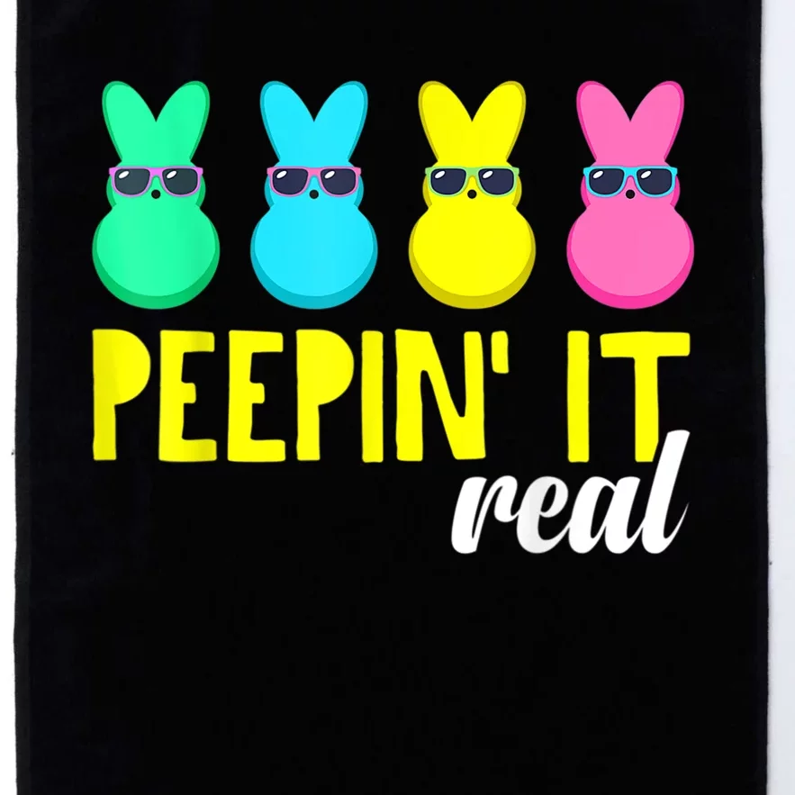 Peepin It Real Happy Easter Bunny Egg Hunt Funny Family Matching Platinum Collection Golf Towel