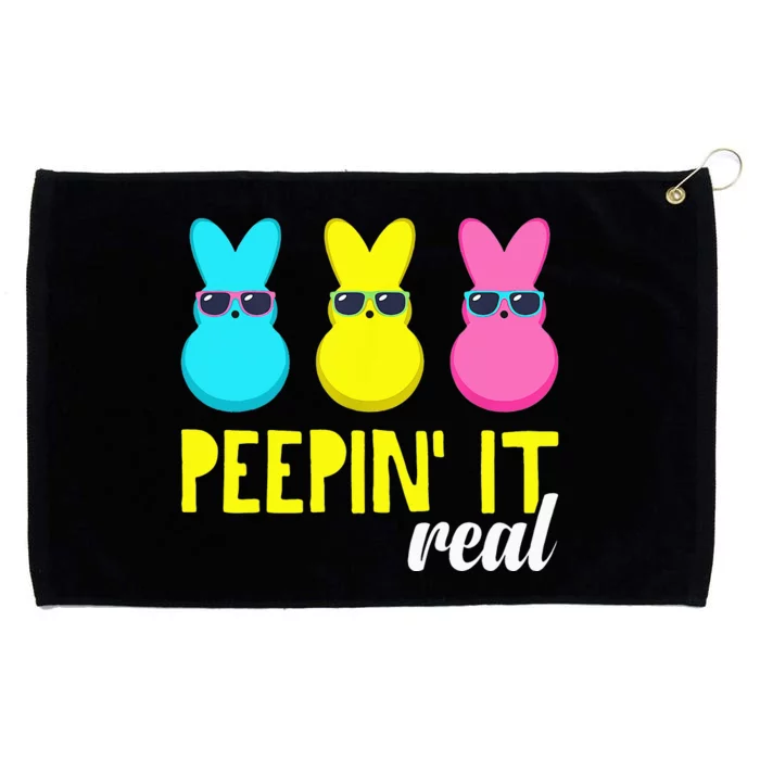 Peepin It Real Happy Easter Bunny Egg Hunt Funny Grommeted Golf Towel