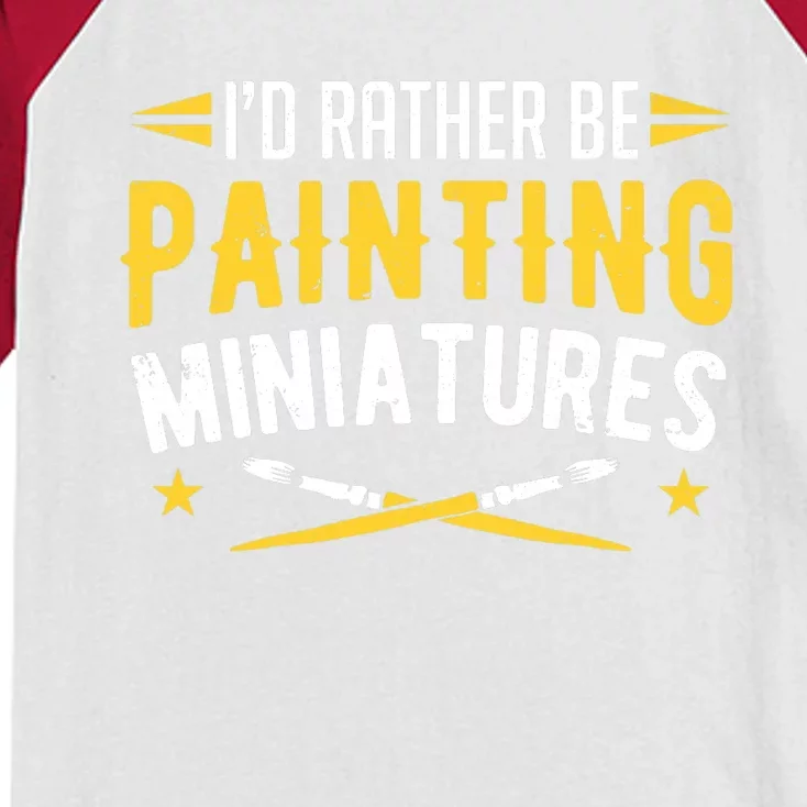 Painters I'd Rather Be Painting Miniatures Paint Premium Kids Colorblock Raglan Jersey