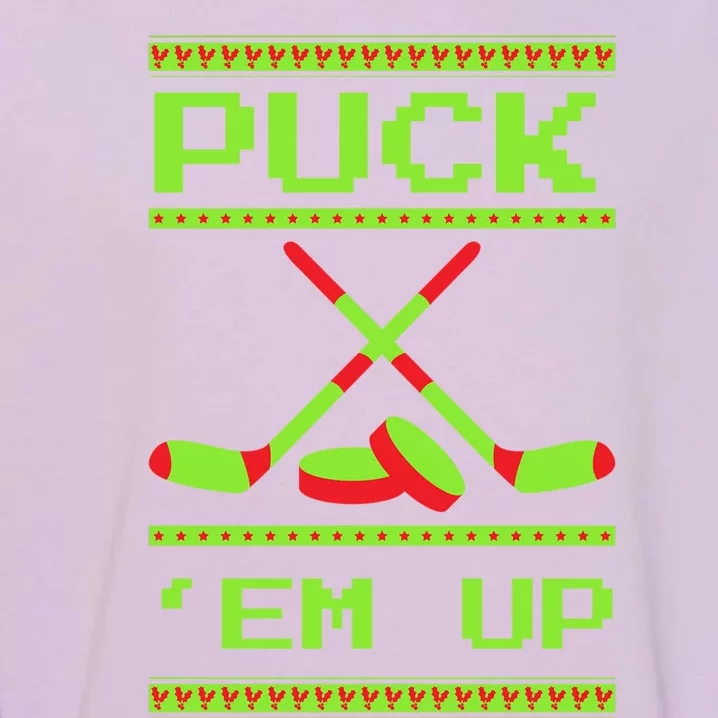 Puck Ice Rink Winter Ice Hockey Christmas Icehockey Puck Funny Gift Garment-Dyed Sweatshirt