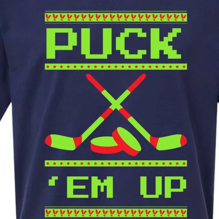 Puck Ice Rink Winter Ice Hockey Christmas Icehockey Puck Funny Gift Sueded Cloud Jersey T-Shirt