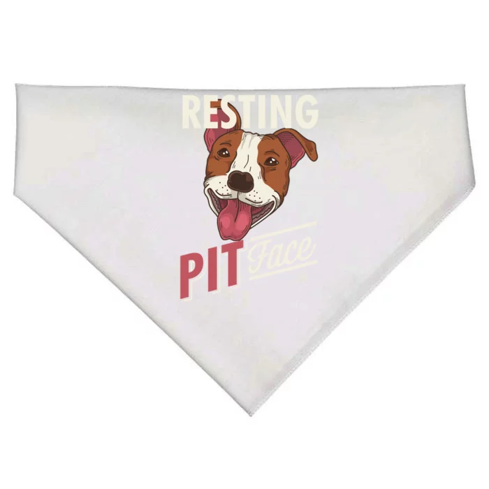 Pitbull Item Resting Pit Face Gift USA-Made Doggie Bandana