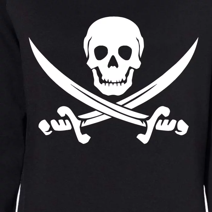 Pirate Skull & Cross Swords Womens California Wash Sweatshirt