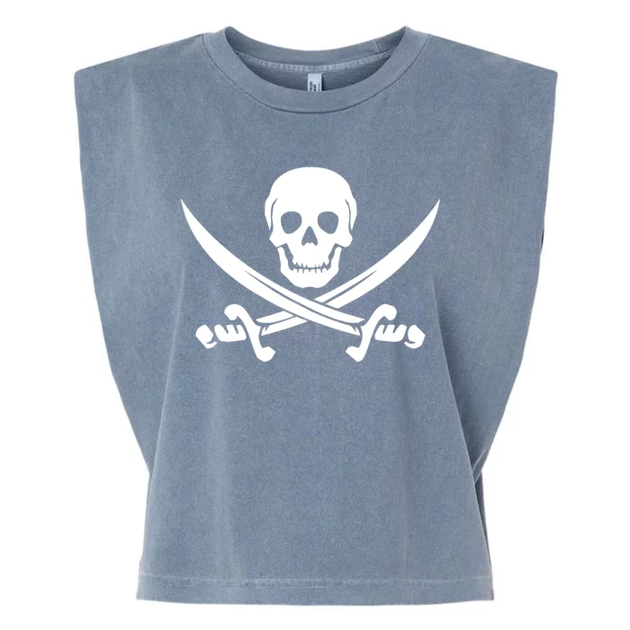 Pirate Skull & Cross Swords Garment-Dyed Women's Muscle Tee