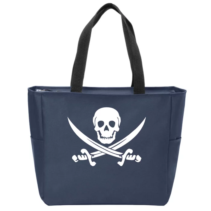 Pirate Skull & Cross Swords Zip Tote Bag