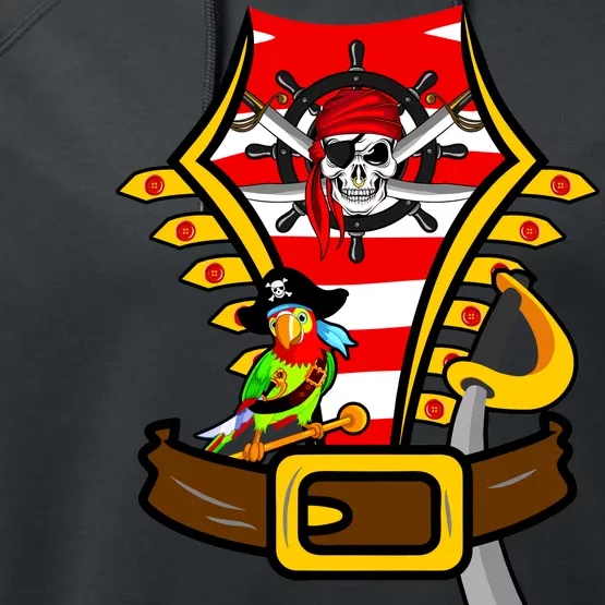 Pirate Skull & Parrot Costume Performance Fleece Hoodie