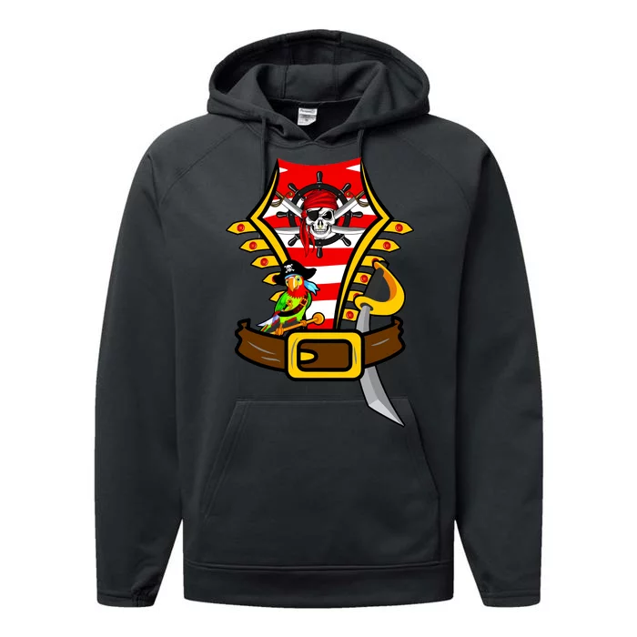 Pirate Skull & Parrot Costume Performance Fleece Hoodie