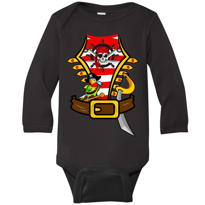 Pirate Skull & Parrot Costume Baby Long Sleeve Bodysuit