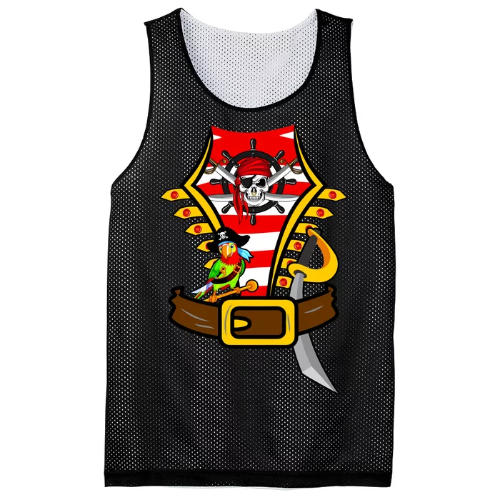 Pirate Skull & Parrot Costume Mesh Reversible Basketball Jersey Tank