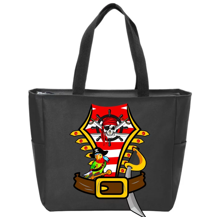 Pirate Skull & Parrot Costume Zip Tote Bag