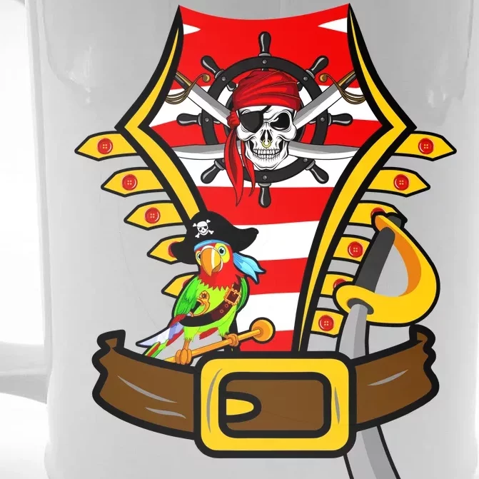 Pirate Skull & Parrot Costume Front & Back Beer Stein