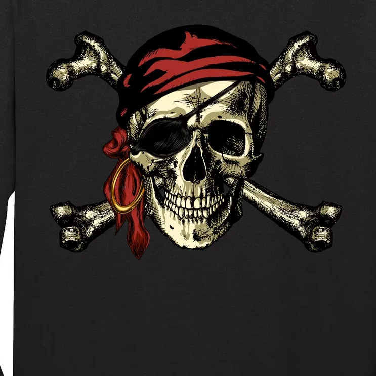 Pirate Skull Crossbones Tall Long Sleeve T-Shirt