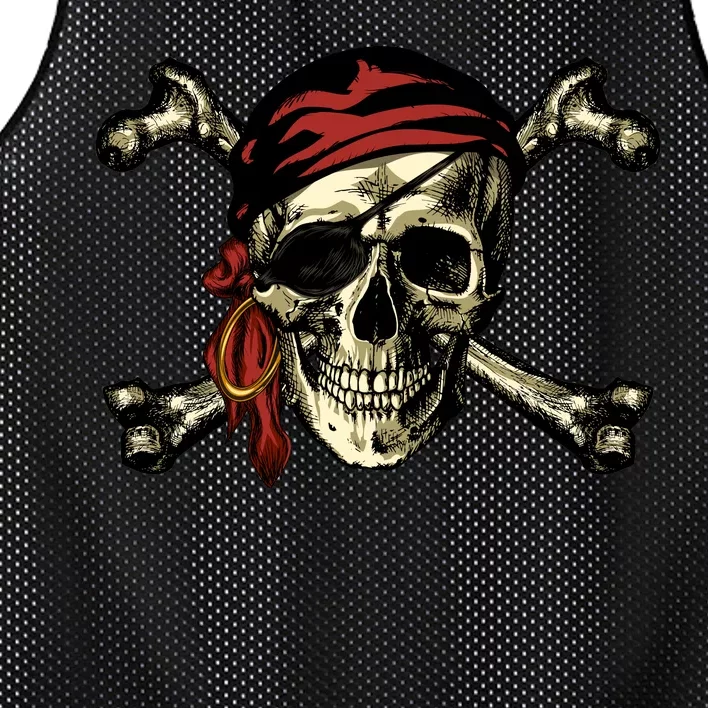 Pirate Skull Crossbones Mesh Reversible Basketball Jersey Tank