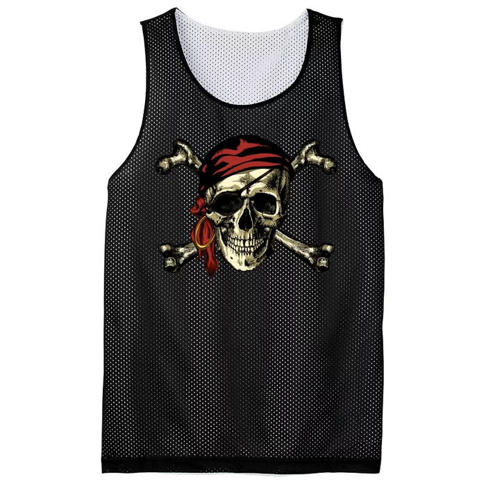 Pirate Skull Crossbones Mesh Reversible Basketball Jersey Tank