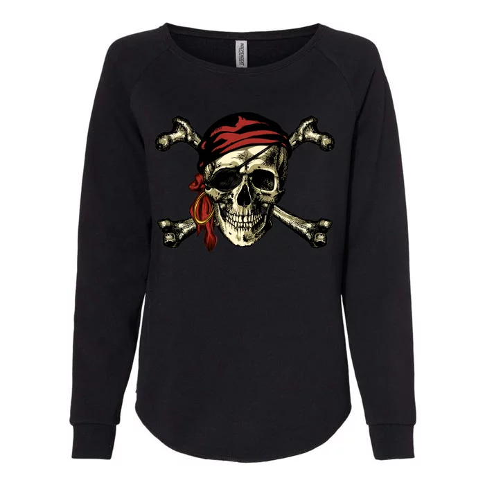 Pirate Skull Crossbones Womens California Wash Sweatshirt