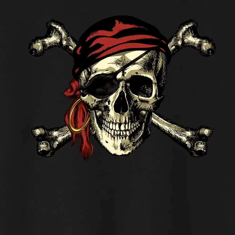 Pirate Skull Crossbones Women's Crop Top Tee