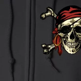 Pirate Skull Crossbones Full Zip Hoodie