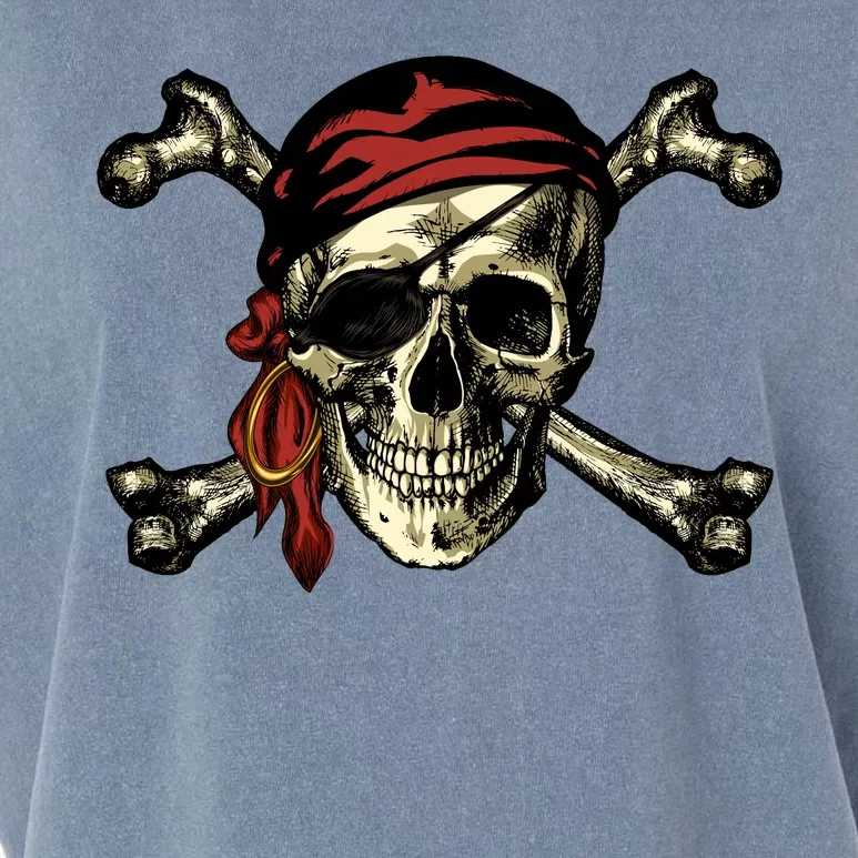 Pirate Skull Crossbones Garment-Dyed Women's Muscle Tee