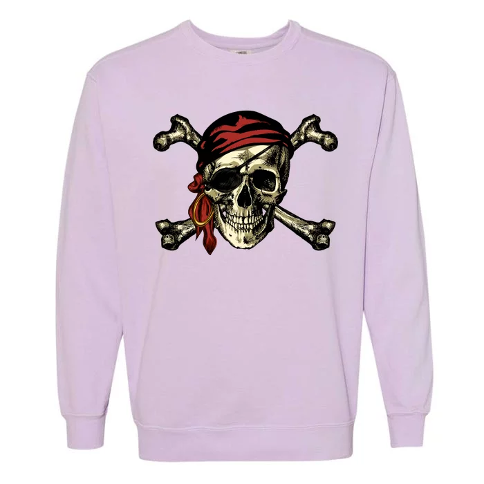 Pirate Skull Crossbones Garment-Dyed Sweatshirt