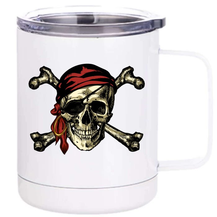 Pirate Skull Crossbones Front & Back 12oz Stainless Steel Tumbler Cup