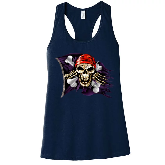 Pirate Skull Flag Women's Racerback Tank