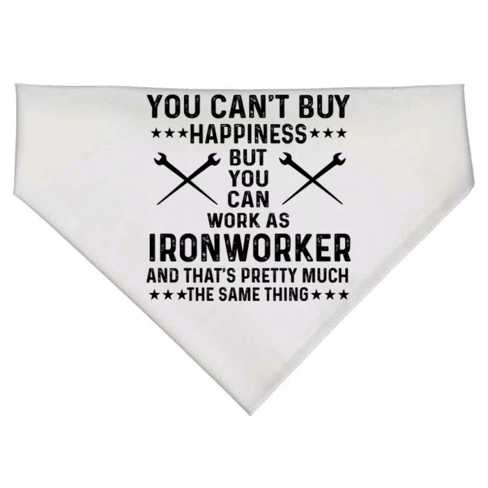 Proud Ironworker Saying Gift USA-Made Doggie Bandana