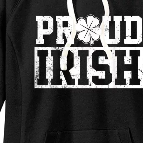 Proud Irish St. Patrick's Day Shamrock Lucky Women's Fleece Hoodie