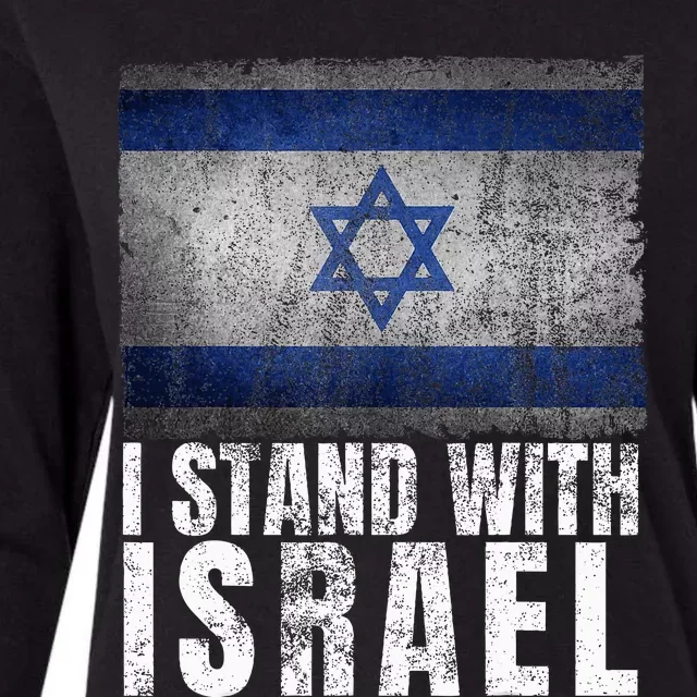 Pro Israel Supporter I Stand With Israel Patriotic USA Flag Womens Cotton Relaxed Long Sleeve T-Shirt