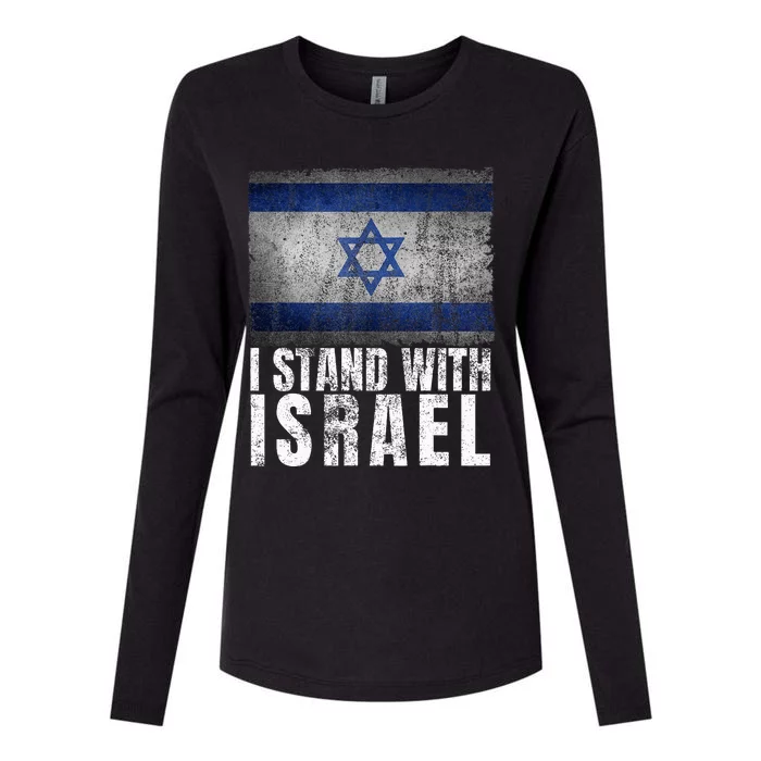 Pro Israel Supporter I Stand With Israel Patriotic USA Flag Womens Cotton Relaxed Long Sleeve T-Shirt