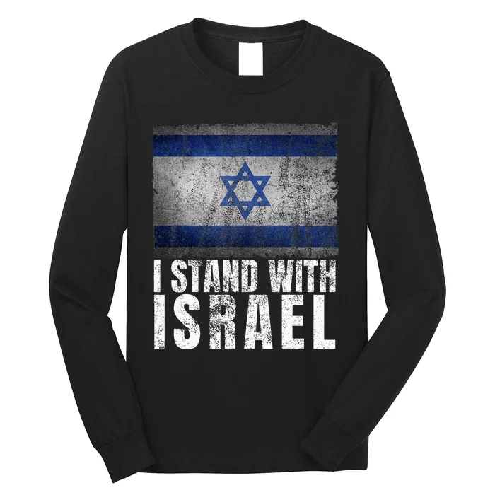 Pro Israel Supporter I Stand With Israel Patriotic USA Flag Long Sleeve Shirt