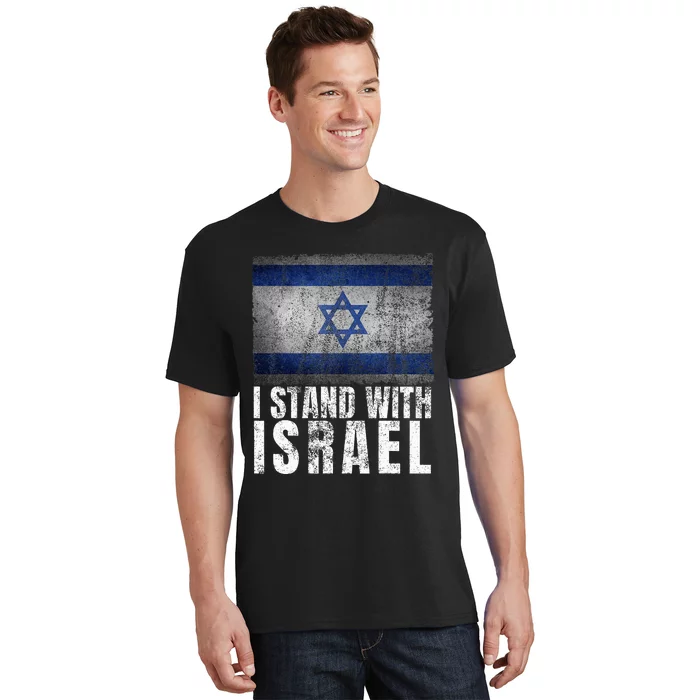 Pro Israel Supporter I Stand With Israel Patriotic USA Flag T-Shirt