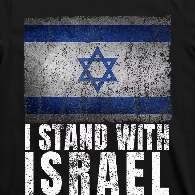 Pro Israel Supporter I Stand With Israel Patriotic USA Flag T-Shirt