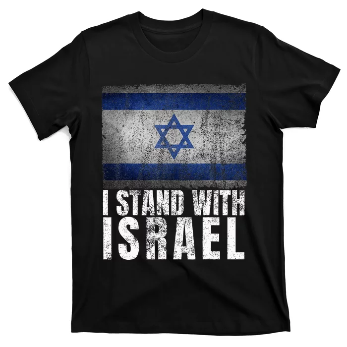 Pro Israel Supporter I Stand With Israel Patriotic USA Flag T-Shirt