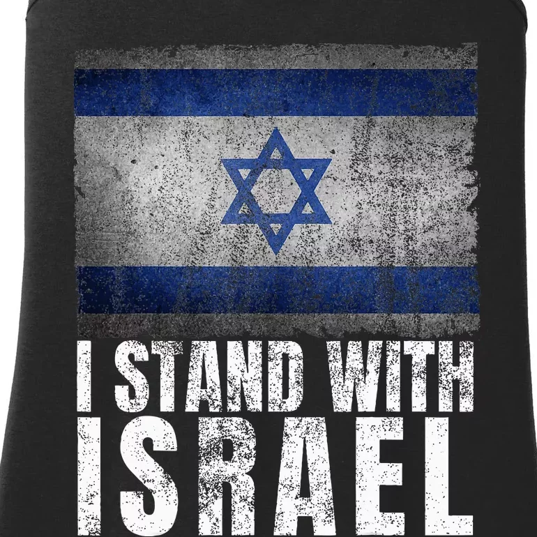 Pro Israel Supporter I Stand With Israel Patriotic USA Flag Ladies Essential Tank