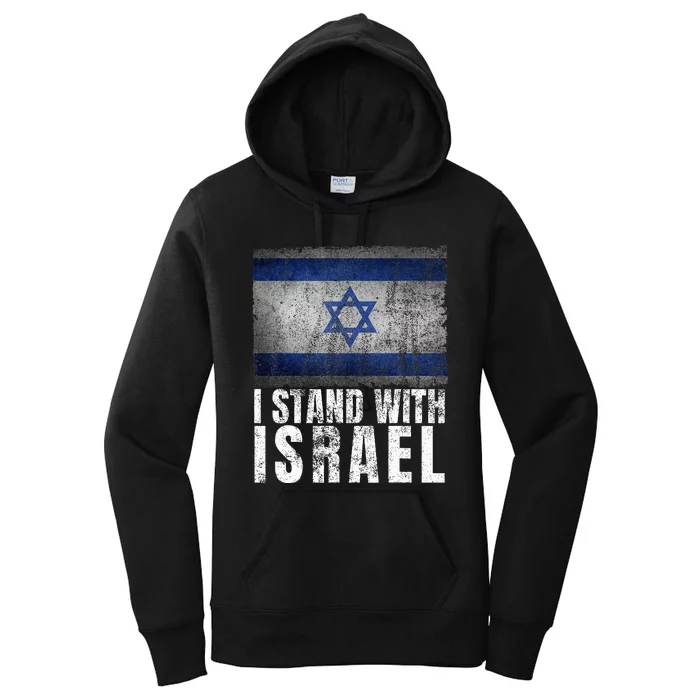 Pro Israel Supporter I Stand With Israel Patriotic USA Flag Women's Pullover Hoodie