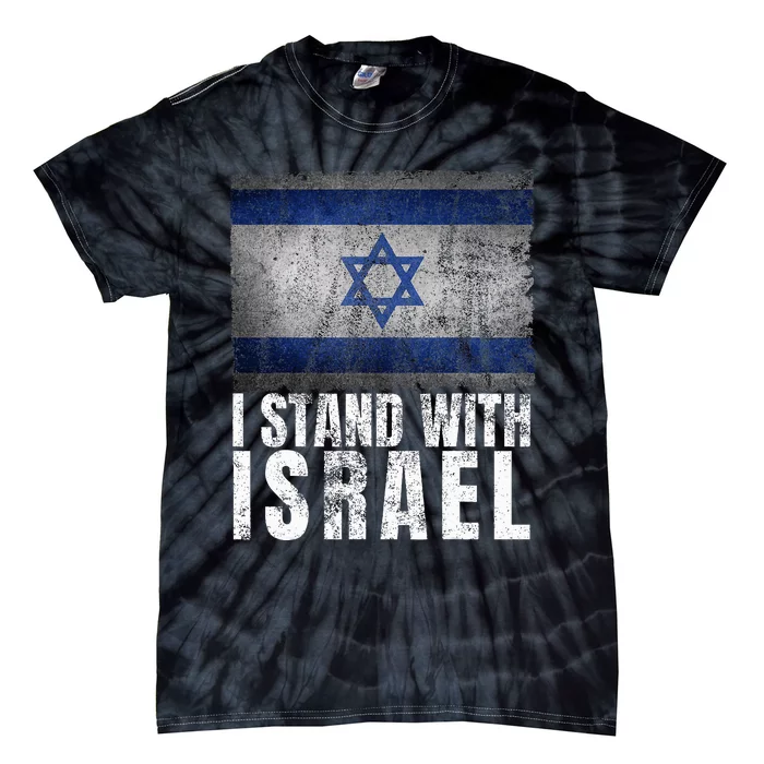 Pro Israel Supporter I Stand With Israel Patriotic USA Flag Tie-Dye T-Shirt