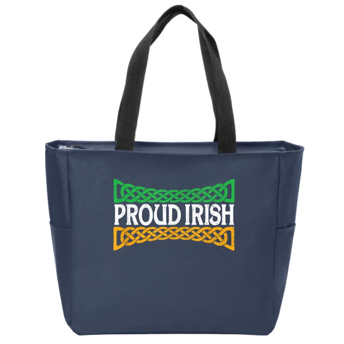 Proud Irish St. Patrick's Day Colorful Celtic Pride Zip Tote Bag