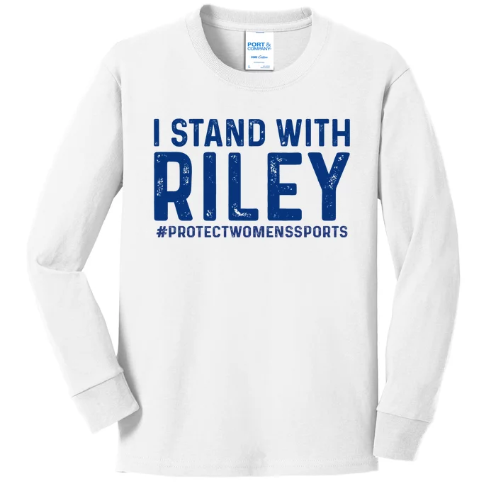 #ProtectWomensSports I Stand With Riley Gaines Kids Long Sleeve Shirt