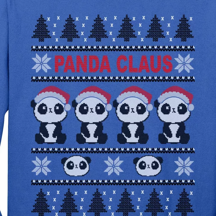 Panda In Santa Hat Funny Ugly Christmas Panda Claus Great Gift Tall Long Sleeve T-Shirt