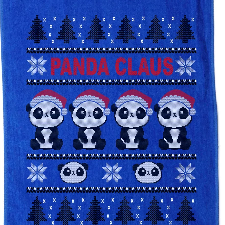 Panda In Santa Hat Funny Ugly Christmas Panda Claus Great Gift Platinum Collection Golf Towel