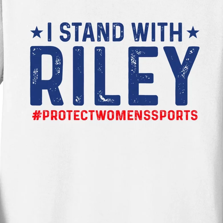 #ProtectWomensSports I Stand With Riley Gaines Kids Long Sleeve Shirt