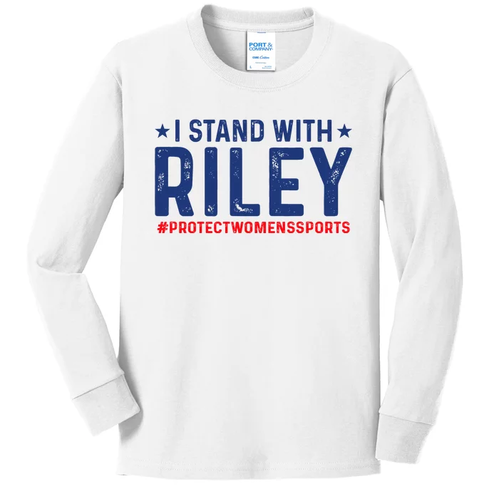 #ProtectWomensSports I Stand With Riley Gaines Kids Long Sleeve Shirt